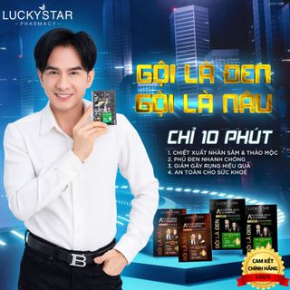 Gội Là Đen Thảo Dược Cao Cấp Lucky Star - Hộp/10 gói*25ml