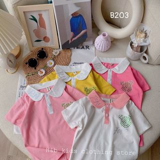 Áo cổ trụ cotton bé gái (15-25kg)