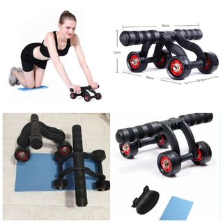 Con lăn tập bụng 4 bánh tặng kèm thảm tập