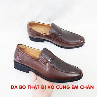 Giày lười nam trung niên cao cấp thông thoáng bảo hành 2 năm- màu nâu