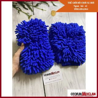 Bộ 2 găng tay rửa xe ô tô - găng tay san hô loại 1 siêu dầy - Găng tay xúc tu rửa xe chống trầy 25x20cm giá sỉ