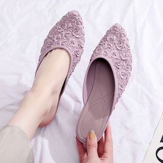 Dép sục mủ in hoa hồng nổi 3f