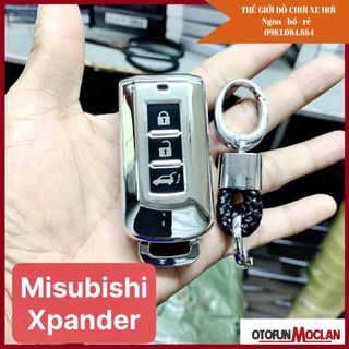 Bao Da Chìa Khóa Inox Mạ Mitsubishi XPander oulander cao Cấp - tặng móc khóa thất lạc giá sỉ