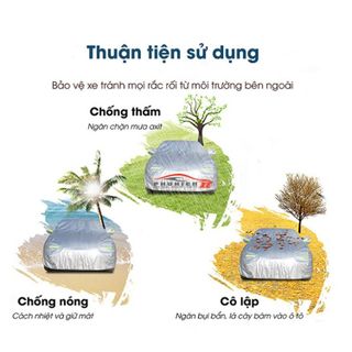 ( size 3M ) Bạt Phủ Ô Tô Hyundai Accent CAO CẤP 3 LỚP Tráng Bạc Cách Nhiệt, Chống Nước, Chống Trộm Gương giá sỉ