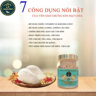 [Hộp 6 hũ] Yến sào tươi chưng hạt chia BANKNEST - 25% sợi yến tổ - Yến thật nguyên chất