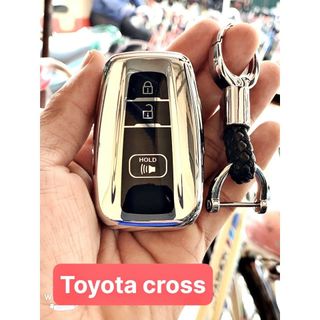 Ốp chìa khóa mạ crom Toyota Cross - Tặng móc khóa thất lạc giá sỉ