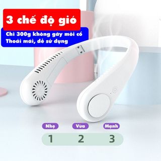 Quạt Đeo Cổ Mini Không Cánh Bản Nâng Cấp 2022 Có Màn Hình LED Hiển Thị Sạc USB Tiện Lợi Thời Trang