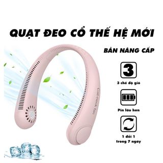 Quạt Đeo Cổ Mini Không Cánh Bản Nâng Cấp 2022 Có Màn Hình LED Hiển Thị Sạc USB Tiện Lợi Thời Trang giá sỉ