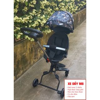 Xe đẩy 2 chiều gấp gọn M8 có chế độ ngồi và ngả