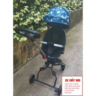 Xe đẩy 2 chiều gấp gọn M8 có chế độ ngồi và ngả