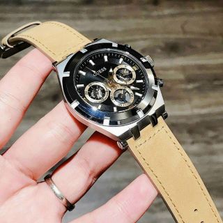 ĐỒNG HỒ GUEES NAM NÂU DA LỘN CHÍNH HÃNG