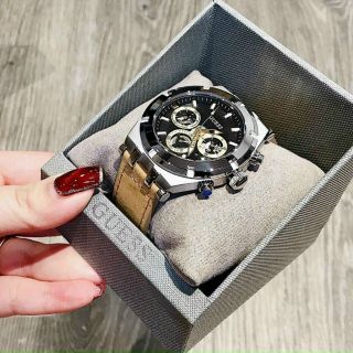 ĐỒNG HỒ GUEES NAM NÂU DA LỘN CHÍNH HÃNG