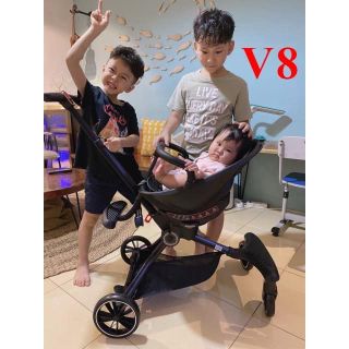 Xe đẩy dạo chơi gấp gọn xoay 2 chiều Baobaohao V3, V5B, V8 có thanh bảo vệ bé kín an toàn tuyệt đối