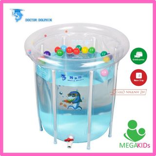 Bể Bơi Thành Cao Doctor Dolphin Cho Bé 80cmx80cm tặng kèm phao đỡ cổ giá sỉ