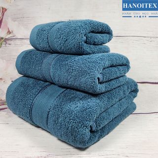Combo 3 Khăn Hanoitex 100% Cotton Dày Dặn, Mềm Mại Thấm Hút Cực Tốt