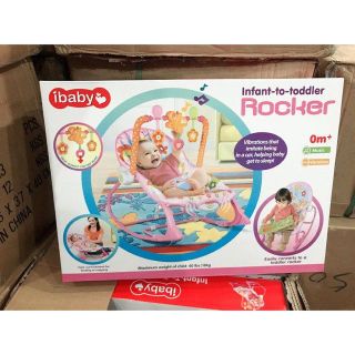 Ghế rung bập bênh có nhạc, có đồ chơi Ibaby Infant to Toddler Rocker