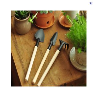 Bộ Dụng Cụ 3 Món Cuốc Xẻng Mini Nhỏ Nhắn Làm Vườn Trồng Sen Đá Tiểu Cảnh