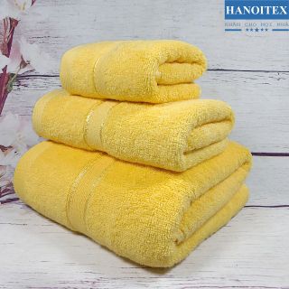Combo 3 Khăn Hanoitex 100% Cotton Dày Dặn, Mềm Mại Thấm Hút Cực Tốt