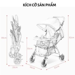 Xe đẩy trẻ em gấp gọn nhiều tư thế lưng nằm lưới thoáng mát