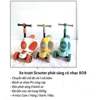 Xe đa năng trượt Scooter - Chòi chân - Bập bênh cho bé Flower Baby 808 giá sỉ