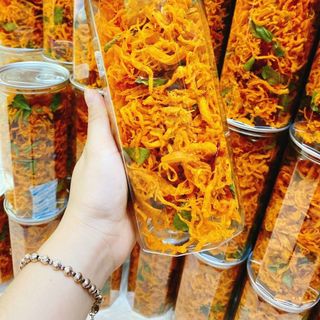 Khô gà lá chanh đóng hũ pet 300g, khô gà loại 1, ăn là nghiền
