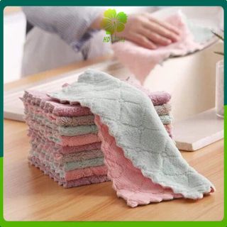 Khăn lau bếp gia dụng mẫu mới 2 mặt siêu thấm hút mềm mịn