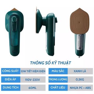 Bàn là xanh Bàn là hơi nước cầm tay mini iron Bàn ủi khô 2in1 công suất 30W mẫu mới 2022 giá sỉ