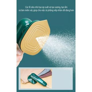 Bàn là xanh Bàn là hơi nước cầm tay mini iron Bàn ủi khô 2in1 công suất 30W mẫu mới 2022