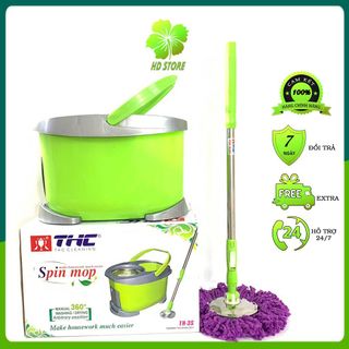 [Cao Cấp] Bộ lau nhà 360 độ thông minh tự vắt THC-3S Spin Mop giá sỉ