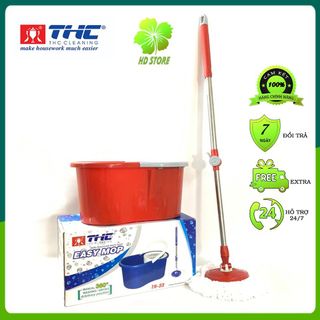 Bộ thùng cây lau nhà thông minh 360 độ tự vắt Easy Mop Model TH33 - cây lau inox bàn xoay nhựa giá sỉ