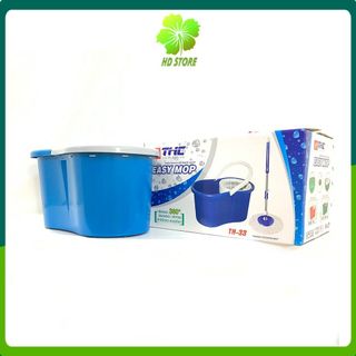 Bộ thùng cây lau nhà thông minh 360 độ tự vắt Easy Mop Model TH33 - cây lau inox bàn xoay nhựa