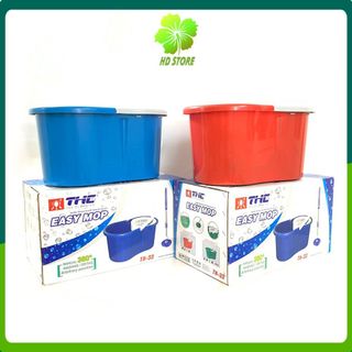Bộ thùng cây lau nhà thông minh 360 độ tự vắt Easy Mop Model TH33 - cây lau inox bàn xoay nhựa