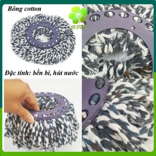 Bông Lau Nhà Thay Thế Loại Cao Cấp 360 Nong Lau Chất Liệu 100% Cotton Siêu Thấm Hút