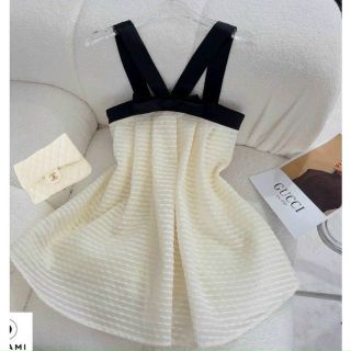 Đầm Babydoll phối nơ dây chéo form 45k-58kg mặc chất vải Xốp tơ hạt nổi bên trong có lót lưới