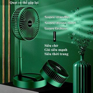 Quạt tích điện Super 3 cấp độ mini để bàn gấp gọn tiện dụng thời gian sử dụng tới 8 tiếng