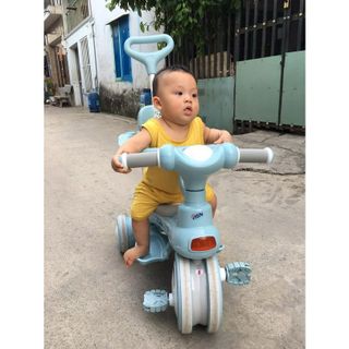 Xe đẩy kiêm xe chòi chân, xe đạp 3 bánh có khung bảo vệ an toàn cho bé 618