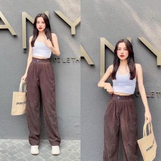 Quần nhung sọc suông nữ giá sỉ