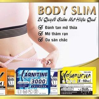 Giảm Cân, Bộ 3 Body Slim KOMPUCHA Giảm Mỡ Bụng Đùi Bắp Tay Đánh Bay Mô Mỡ Thừa Hiệu Quả Đẹp Da Đẹp Dáng giá sỉ