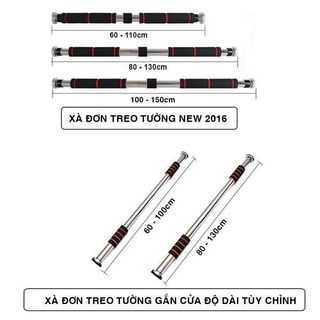 Xà đơn treo tường gắn cửa nhiều cỡ từ 60-150cm kích thước có thể tùy chỉnh phù hợp với nhiều loại cửa và tường
