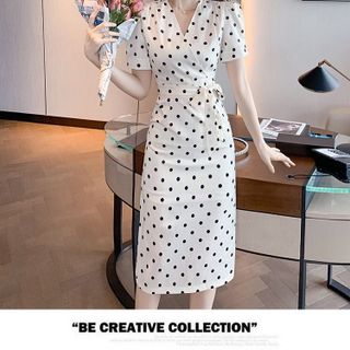 ĐẦM CHẤM BI THẮT NƠ EO - DT1630