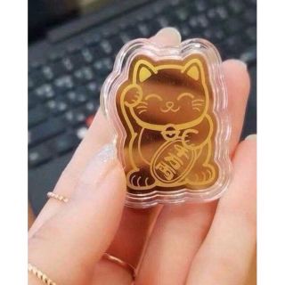 Mèo Thần Tài Mạ Vàng Hút Lộc