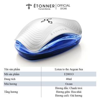 Nước Hoa Ô Tô Cao Cấp Chính Hãng Đặt Taplo Khử Mùi Xe Hơi ETONNER Hương Gió Biển E2001O (40ml)