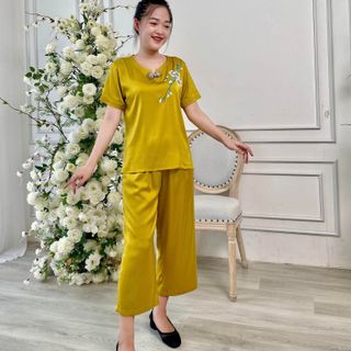 Đồ trung niên dành cho mẹ bằng vải lụa Latin, đồ mặc nhà nữ ASTER – Phong cách nhẹ nhàng, thanh lịch