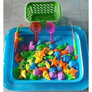 BỂ PHAO CÂU CÁ CHO TRẺ KÈM RỔ
