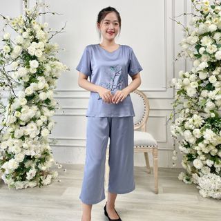 Đồ trung niên dành cho mẹ bằng vải lụa Latin, đồ mặc nhà nữ ASTER – Phong cách nhẹ nhàng, thanh lịch