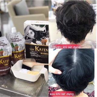 Nhuộm tóc thảo dược Kafen hộp 2 gói 500ml dùng trong salon tóc giá sỉ