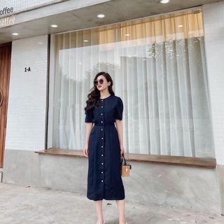 VÁY MIDI TAY BỒNG CÚC ĐỒNG