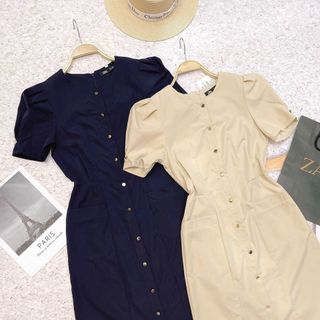VÁY MIDI TAY BỒNG CÚC ĐỒNG