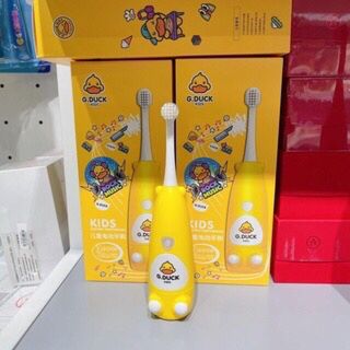 Bàn chải đánh răng tự động cho bé 1 tuổi 2 tuổi lông nano 5d siêu mềm hãng G Duck tặng kèm đầu thay JIMADO
