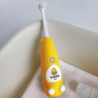 Bàn chải đánh răng tự động cho bé 1 tuổi 2 tuổi lông nano 5d siêu mềm hãng G Duck tặng kèm đầu thay JIMADO